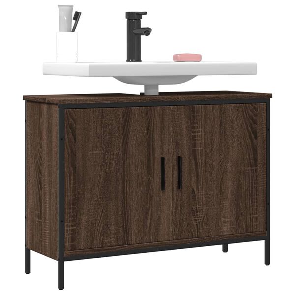 vidaXL Bathroom Sink Cabinet Brown Oak Engineered wood