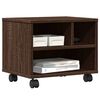 vidaXL Printer Stand with Wheels Brown Oak 16.1"x12.6"x13.6"