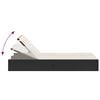 vidaXL Double Sun Lounger Black, Cream White