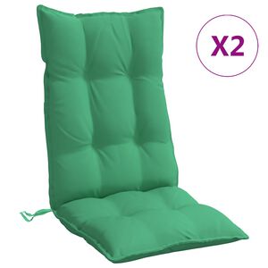 vidaXL Highback Chair Cushion Set of 2 Green