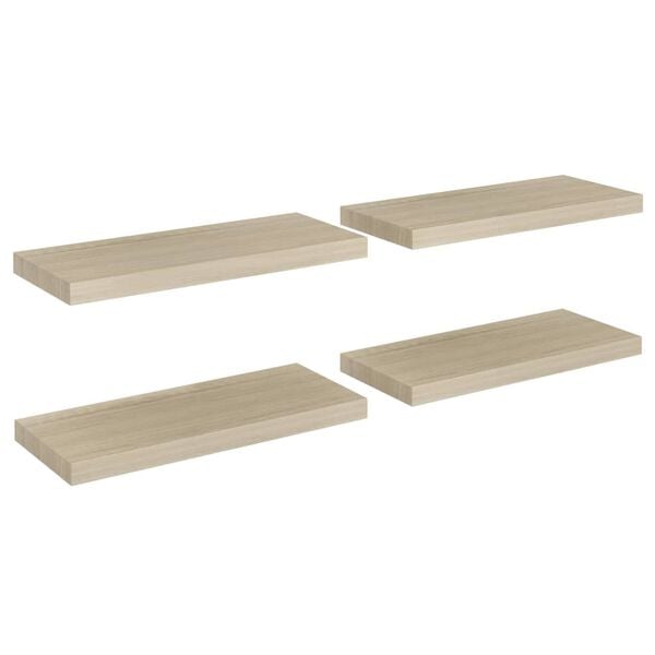vidaXL Wall Shelf Set of 4 Oak Honeycomb MDF Medium Wall mounting