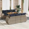 vidaXL 7 Piece Patio Sofa Set with Cushions Gray Poly Rattan