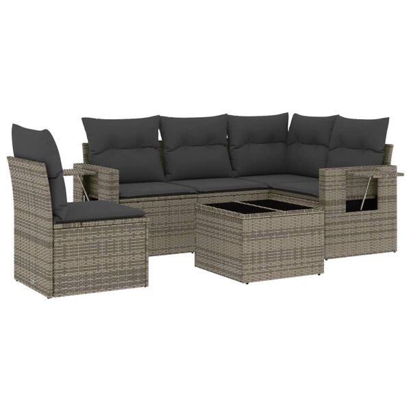vidaXL Garden Sofa Set Black
