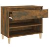 vidaXL Shoe Cabinet Smoked Oak Engineered Wood, Solid Eucalyptus Wood