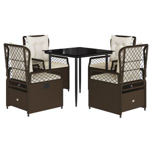 vidaXL Patio Dining Set Set of 4 Brown