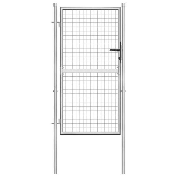 vidaXL Garden Gate Galvanised Steel 39.4x59.1" Silver