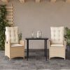 vidaXL Garden Dining Set Beige, Cream, Black