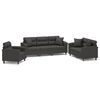 vidaXL 3 Piece Sofa Set with Pillows Dark Gray Microfiber Fabric