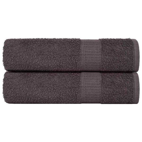 vidaXL Hand Towel Set of 2 Anthracite 100% Cotton 19.7 x 39.4 in