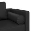 vidaXL Chaise Lounge with Cushions Black Faux leather