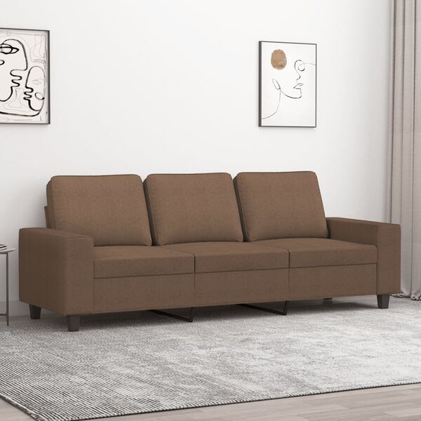 vidaXL 3-Seater Sofa Brown Fabric (100% polyester), metal, textilene