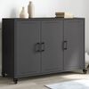 vidaXL Sideboard Black Cold-rolled steel Medium Cabinet Rectangular