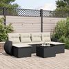 vidaXL Garden Sofa Set Black PE rattan, Powder-coated steel, Tempered glass