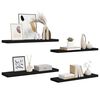 vidaXL Wall Shelf Set of 4 Black Honeycomb MDF, metal
