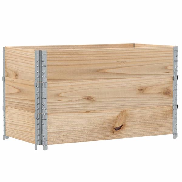 vidaXL Garden Planter natural wood Solid pine wood Medium Stackable