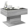 vidaXL Coffee Table Grey Sonoma Engineered wood, Glass Medium