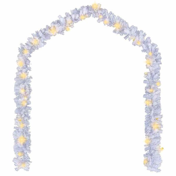 vidaXL Christmas Garland White PVC Extra Long Christmas Garland Other