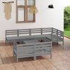 vidaXL Garden Lounge Set Gray Solid pine wood 8 Piece Set Modular