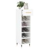 vidaXL Shoe Cabinet High gloss white Engineered wood, iron, aluminum alloy