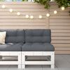 vidaXL Garden Middle Sofa White Solid pine wood Medium Modular