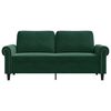 vidaXL 2-seater Sofa Dark Green Velvet (100% polyester), Metal 2-seater
