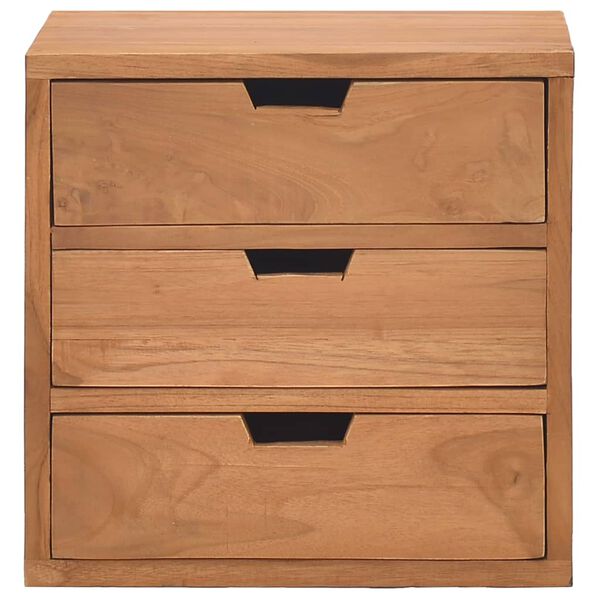 vidaXL Bedside Cabinet Natural Teak Solid Teak Wood 15.7 x 11.8 x 15.7 in