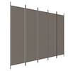 vidaXL 5-Panel Room Divider Anthracite 98.4"x86.6" Fabric