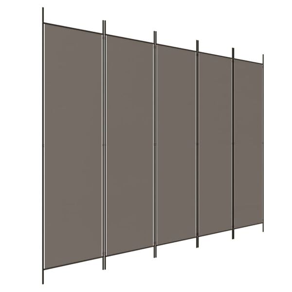 vidaXL 5-Panel Room Divider Anthracite 98.4"x86.6" Fabric