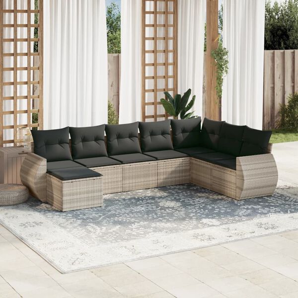vidaXL Patio Sofa Set Light grey, dark grey