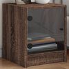 vidaXL Bedside Cabinet Set of 2 Brown Oak Engineered wood, glass