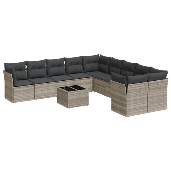 vidaXL Garden Sofa Set Light Grey, Dark Grey