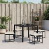 vidaXL Garden Stool Set of 4 Black