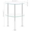vidaXL Side Table Clear Tempered Glass, Stainless Steel 201 Medium