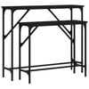 vidaXL Console Table Set of 2 Black Engineered wood Large and Small