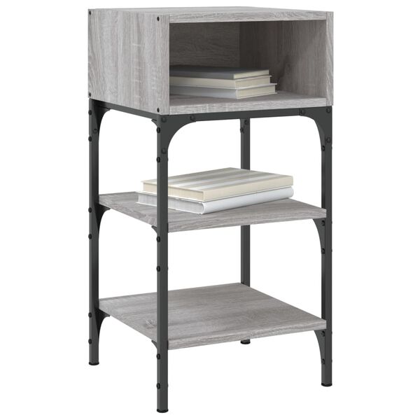 vidaXL Bedside Table Set of 2 Gray sonoma Engineered wood, iron Small