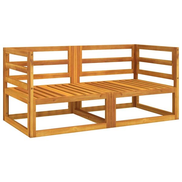 vidaXL Corner Sofa Green cushions Solid acacia wood and polyester Standard