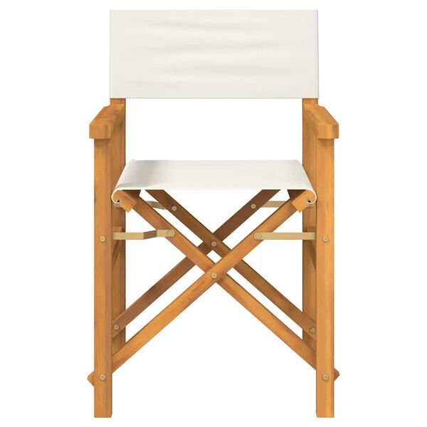 vidaXL Director's Chair Set of 2 Cream, Teak Solid Teak wood, Polyester