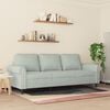 vidaXL 3-seater Sofa Light Grey Velvet (100% polyester), metal, foam Large