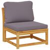 vidaXL Garden Lounge Set Dark grey cushions, natural wood