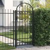 vidaXL Fence Gate with Arched Top Steel 35"x78.7" Black