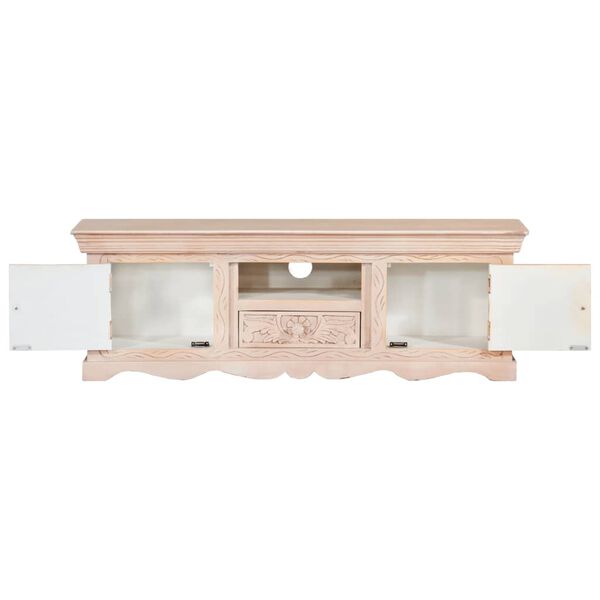vidaXL TV Stand White Solid mango wood, engineered wood 47.2x11.8x15.7 in