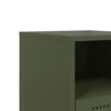 vidaXL Bedside Cabinet Set of 2 Olive Green Steel Standard