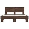 vidaXL Bed Frame Brown oak Engineered wood, metal, plywood Full Modern