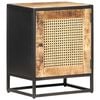 vidaXL Bedside Cabinet Rough Mango Wood, Natural Cane