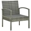 vidaXL Garden Sofa Set Poly rattan: Grey, Cushion: Dark grey