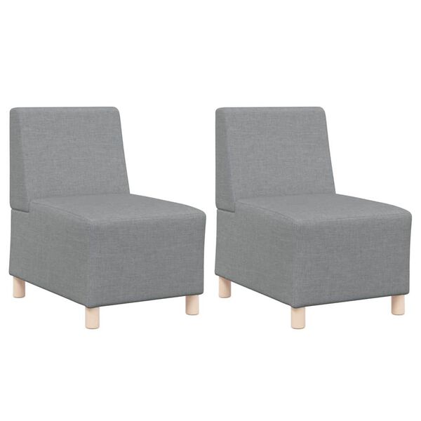 vidaXL Modular Sofa Unit Armless 2 pcs Light Grey