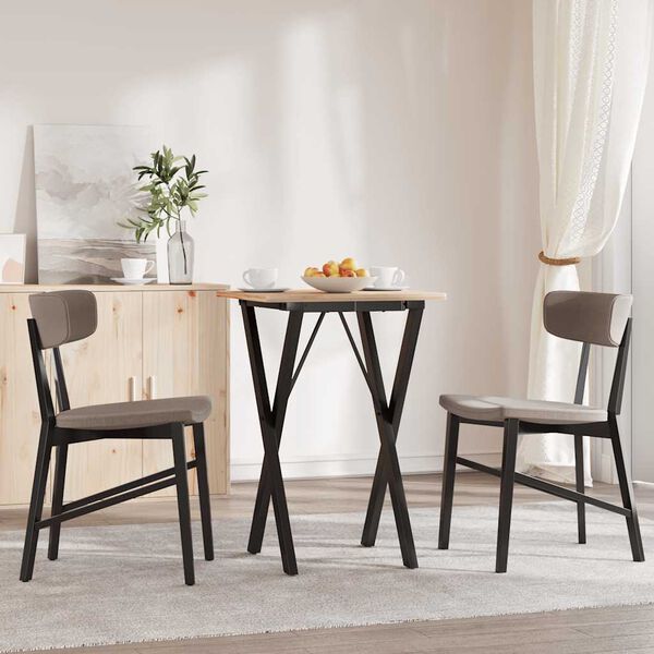 vidaXL Dining Table Leg Black Powder-coated steel Standard Durable
