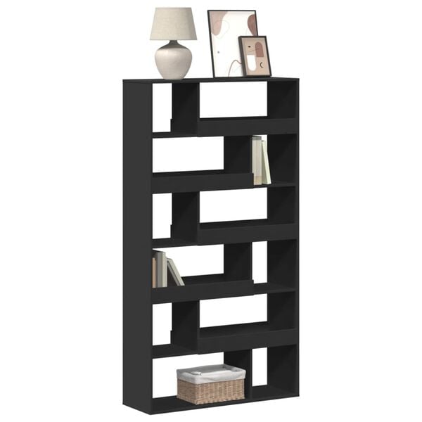 vidaXL Bookcase Black Engineered wood Large Bookcase Rectangular