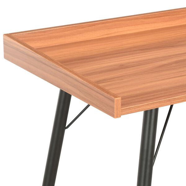 vidaXL Desk Black, Brown Engineered wood, Powder-coated steel Compact