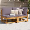 vidaXL Garden Lounge Set Wooden color with dark grey cushions